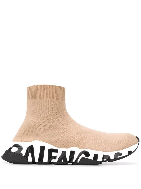 BALENCIAGA ACTIVE SPEED GRAFFITI / BEIGE & BLACK