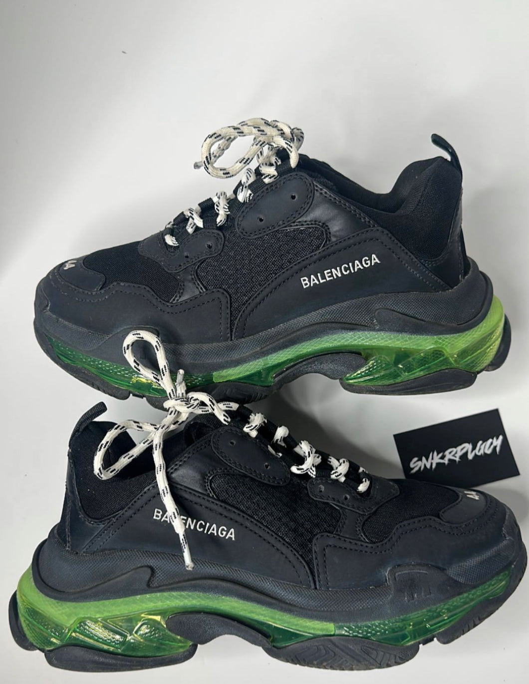 BALENCIAGA TRIPLE S CLEAR SOLE / BLACK/GREEN