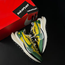 Load image into Gallery viewer, SACAI X NIKE VAPORWAFFLE “TOUR YELLOW / STADIUM GREEN”
