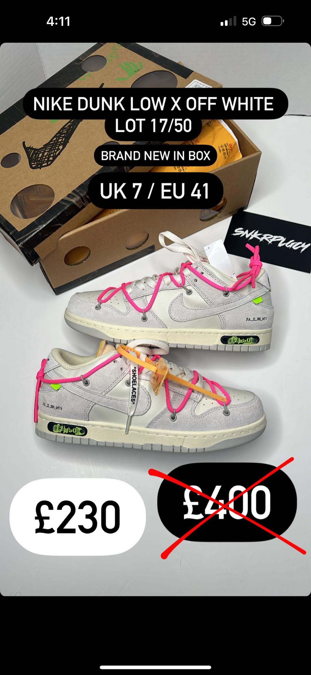 NIKE DUNK LOW X OFF WHITE | LOT 17/50