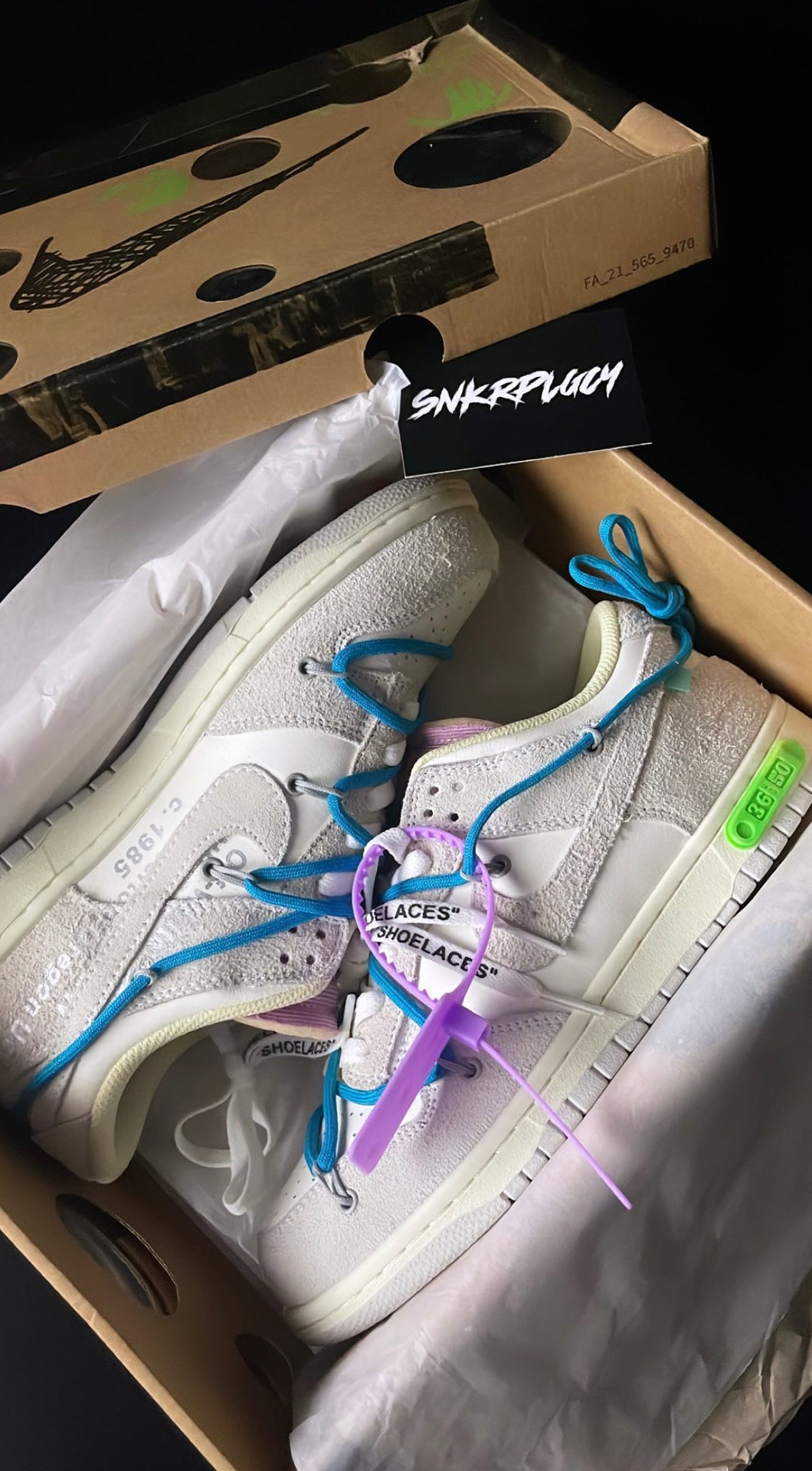 OFF WHITE x NIKE DUNK LOW / LOT 36/50